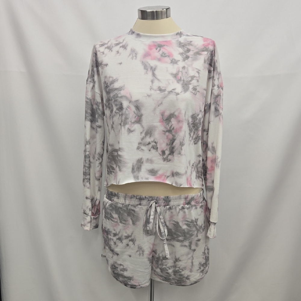 Hope Horizon Tie-Dye Lounge Set - Pink and Gray